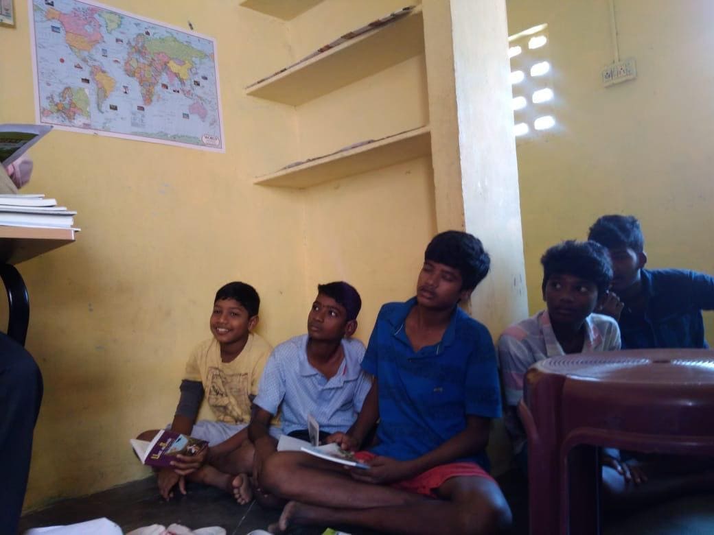 Students attending evening tuition class