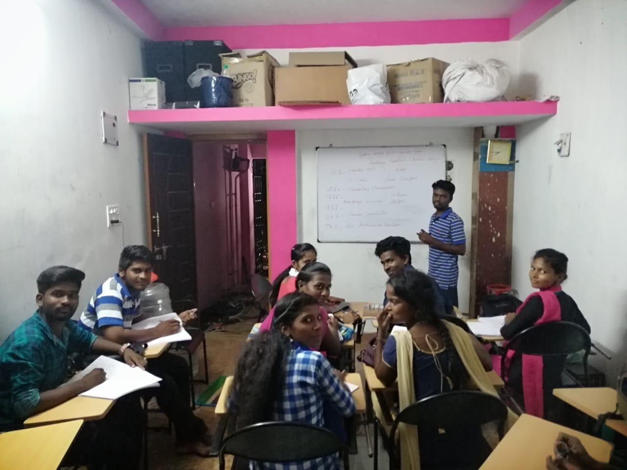 Youth preparing for competitive exams in a library
